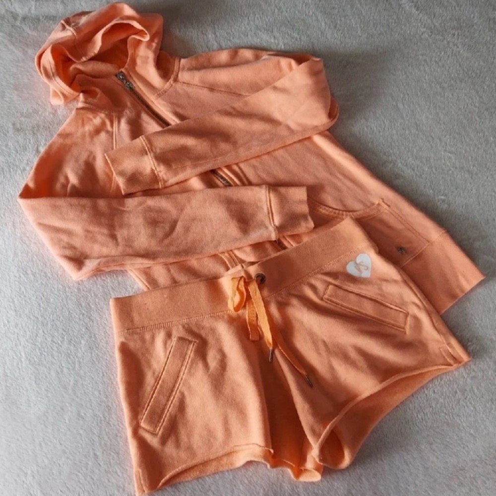 Victoria’s Secret Angel Wing Sequined Zip Hoodie & Shorts Set